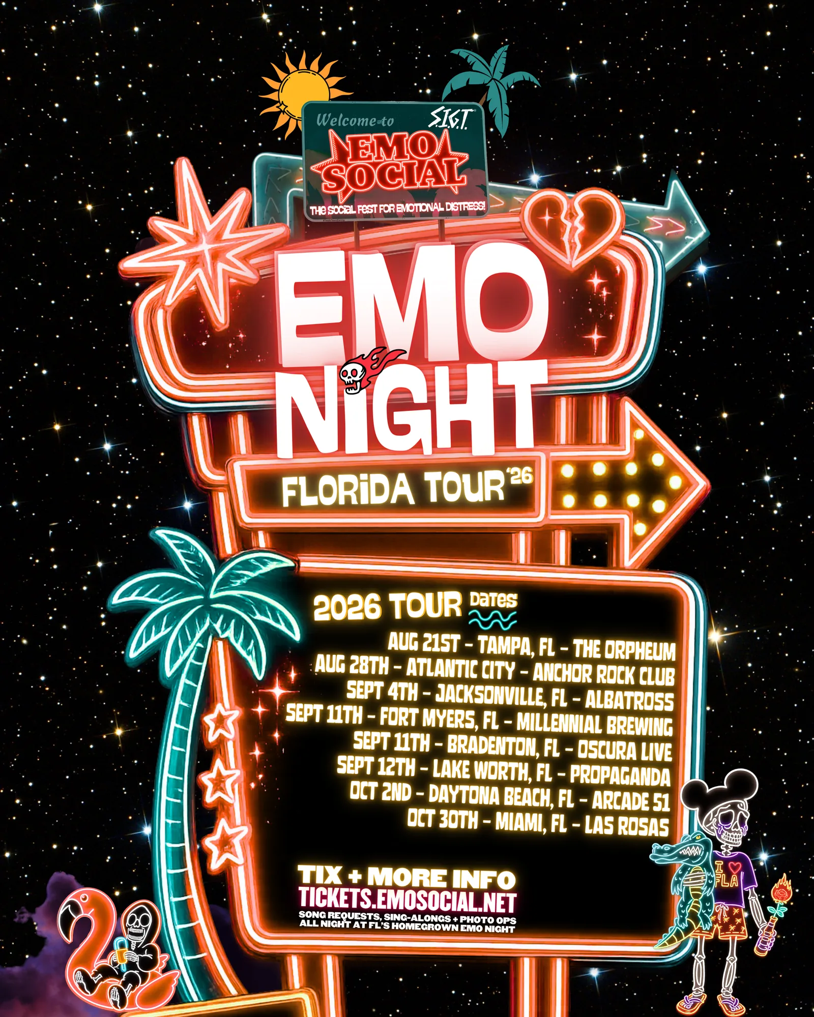 Emo Social all dates tour poster