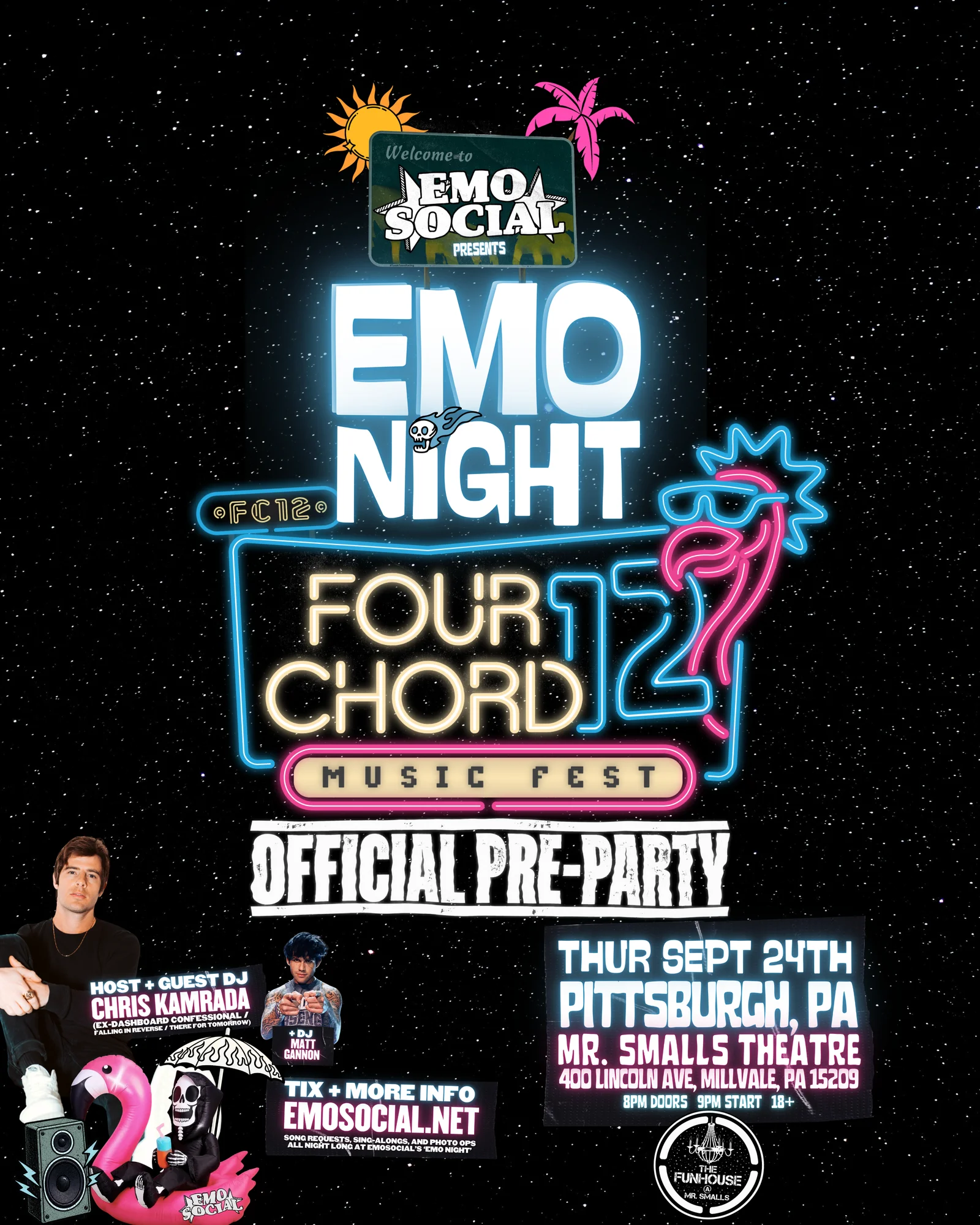 Emo Social official Four Chord pre-party at Mr. Smalls Theatre in Pittsburgh